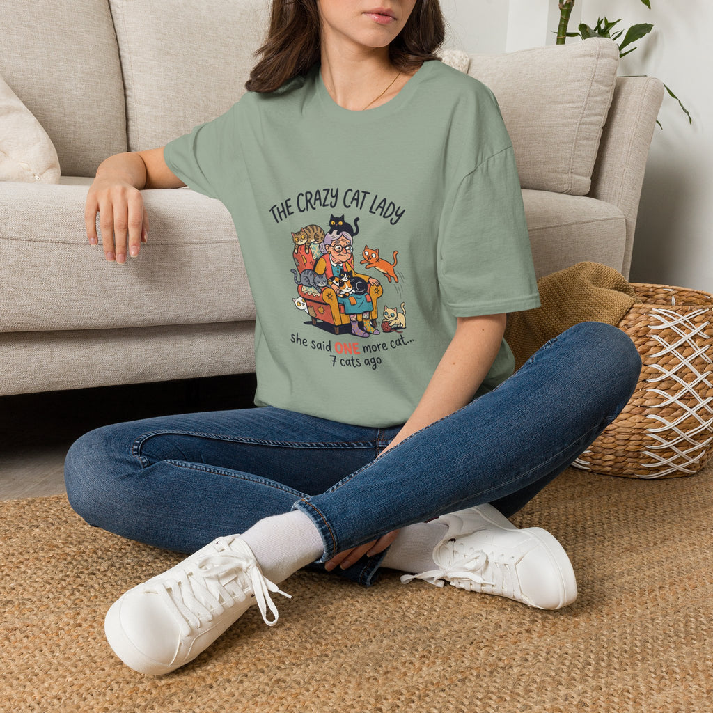 Crazy Cat Lady illustration T-Shirt | Cute cats, senior woman, whimsical design