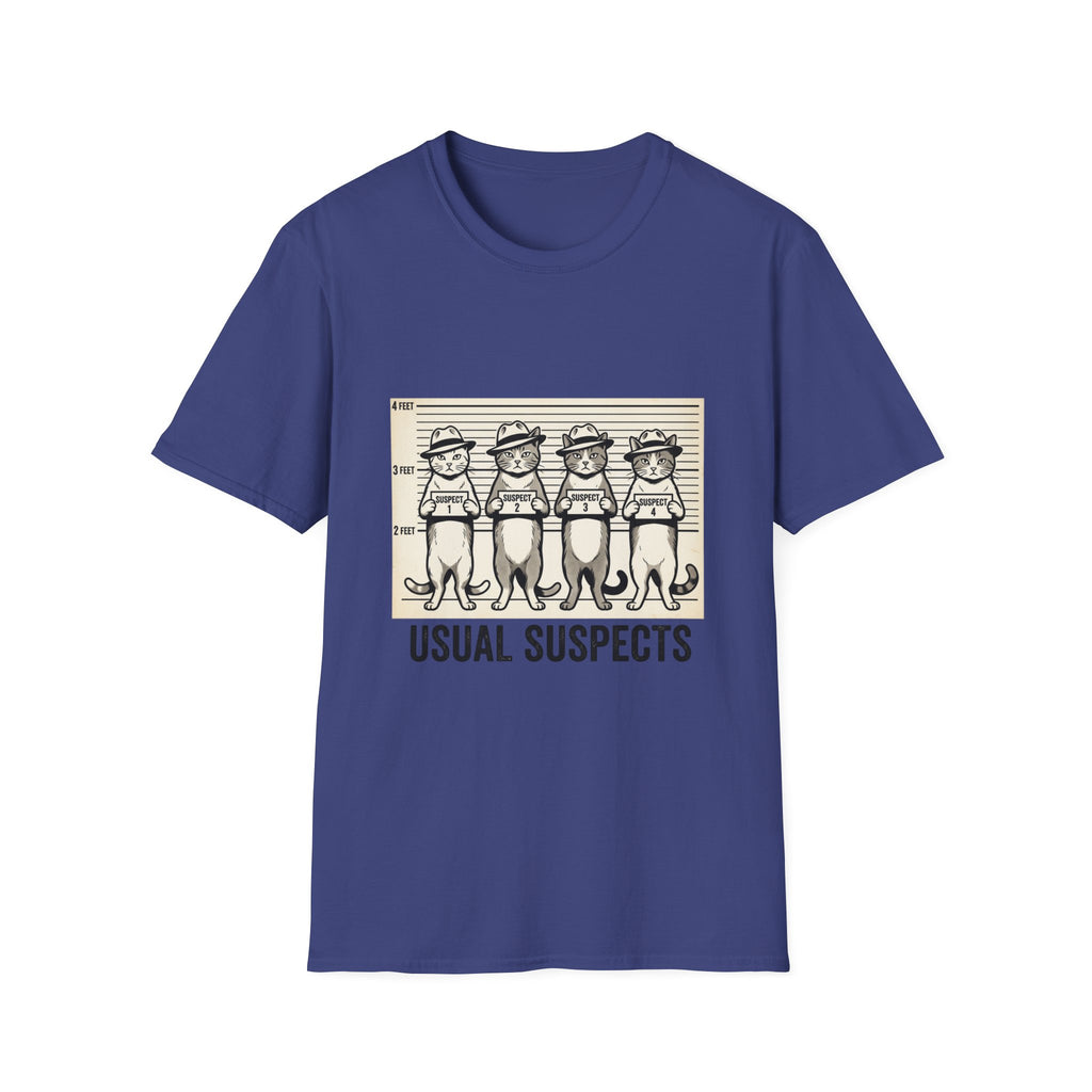 Usual Suspects Cat Mugshot T-Shirt | Funny Cat Police Lineup Tee