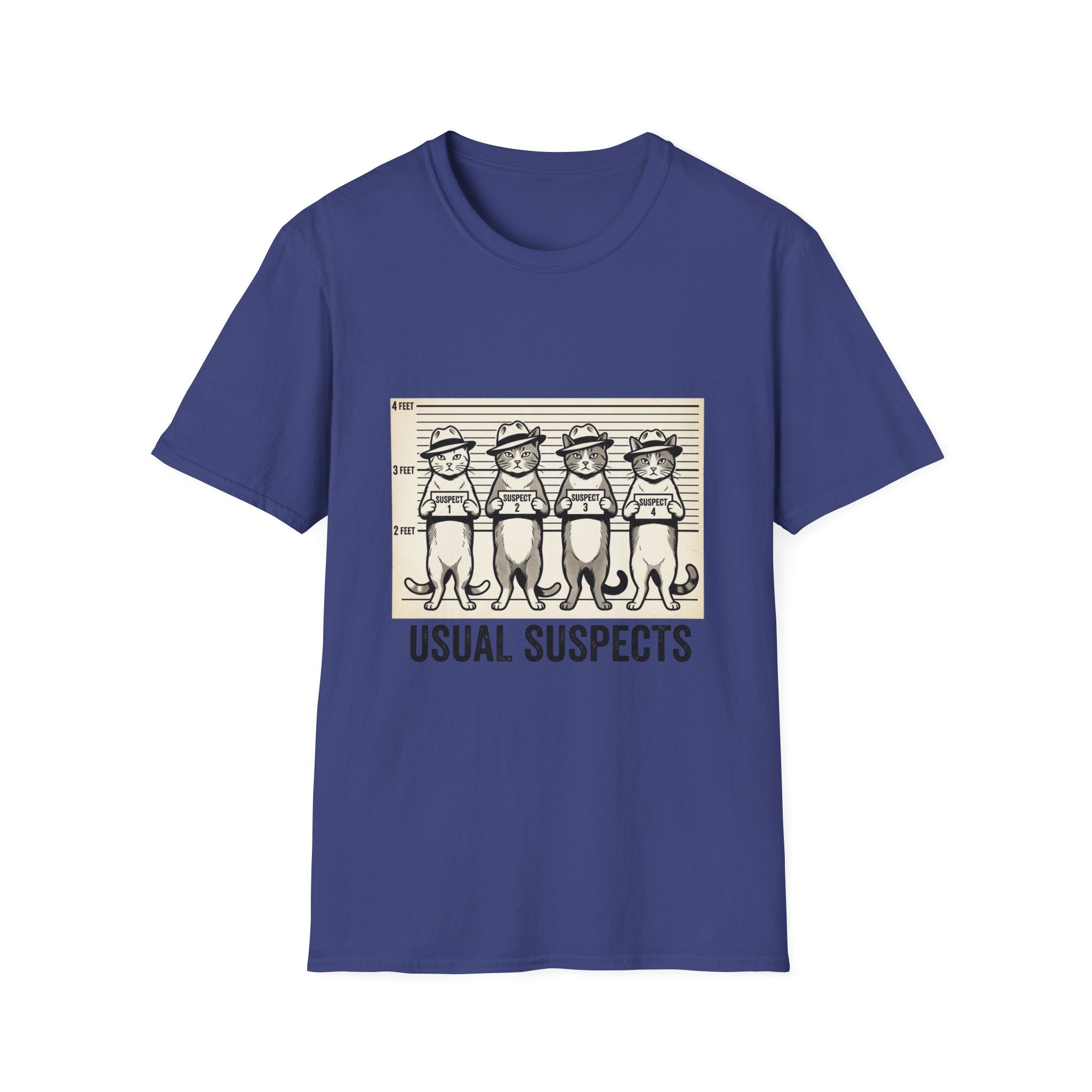 Usual Suspects Cat Mugshot T-Shirt | Funny Cat Police Lineup Tee
