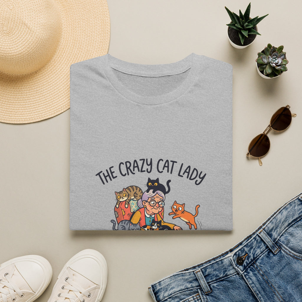 Crazy Cat Lady illustration T-Shirt | Cute cats, senior woman, whimsical design