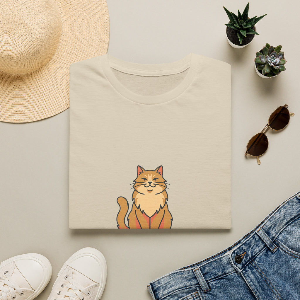Cat Dad Definition Illustration T-Shirt |  Orange Longhair Cat Illustration