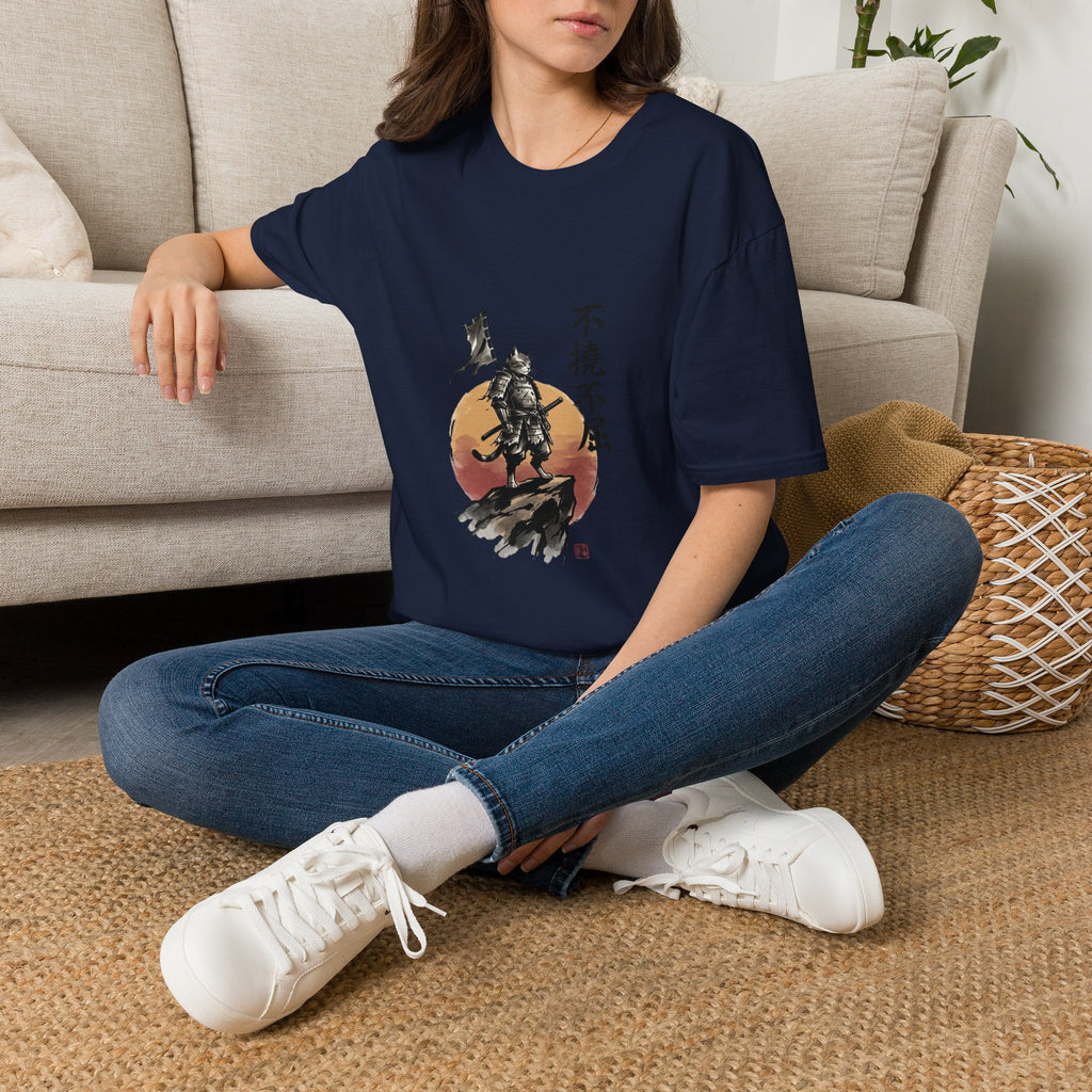 Samurai Warrior Illustration T-Shirt | Japanese Ink Sun Design