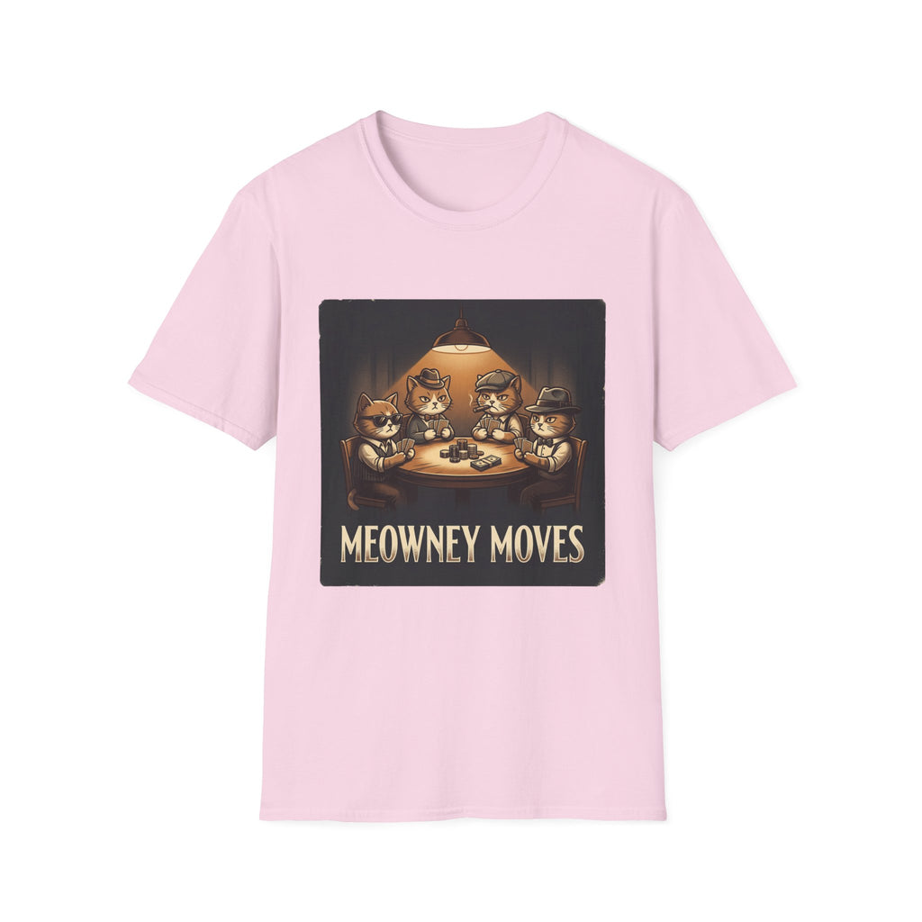 Meowney Moves Cats Playing Poker T-Shirt | Cute Cat Illustration