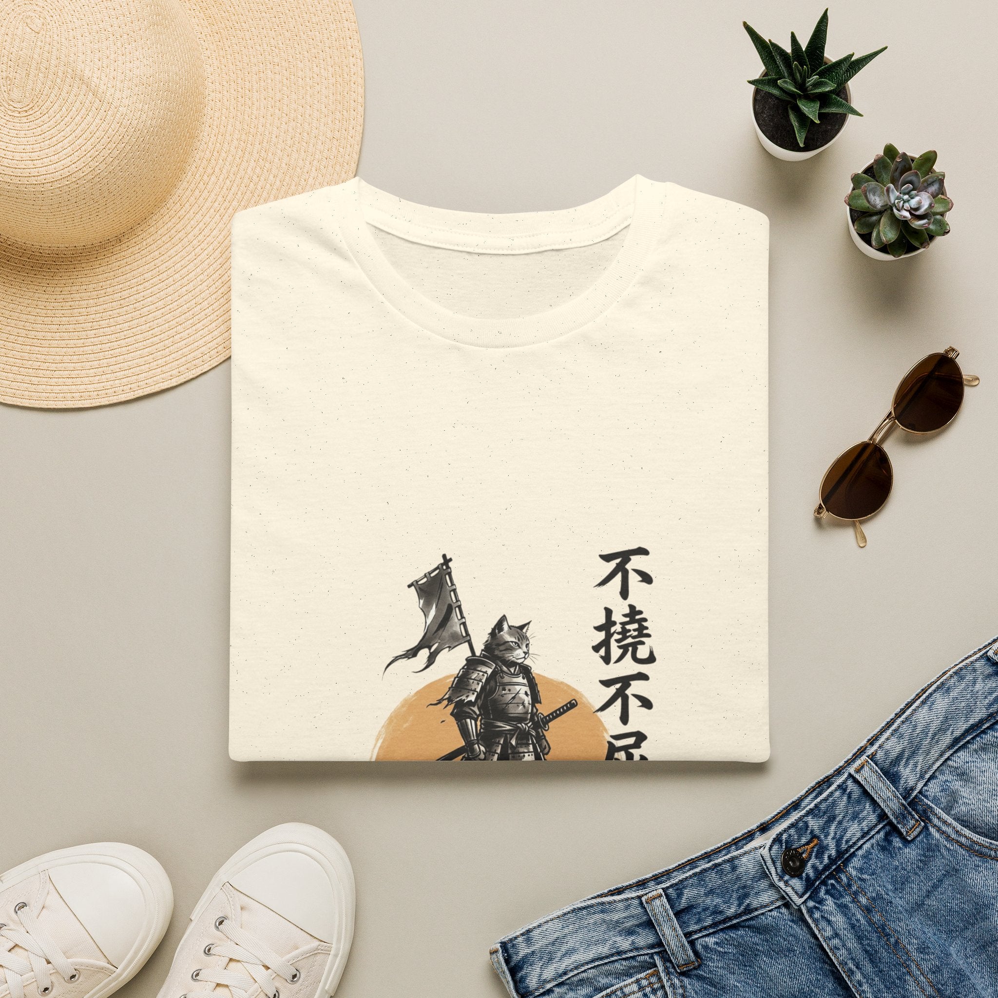 Samurai Warrior Illustration T-Shirt | Japanese Ink Sun Design