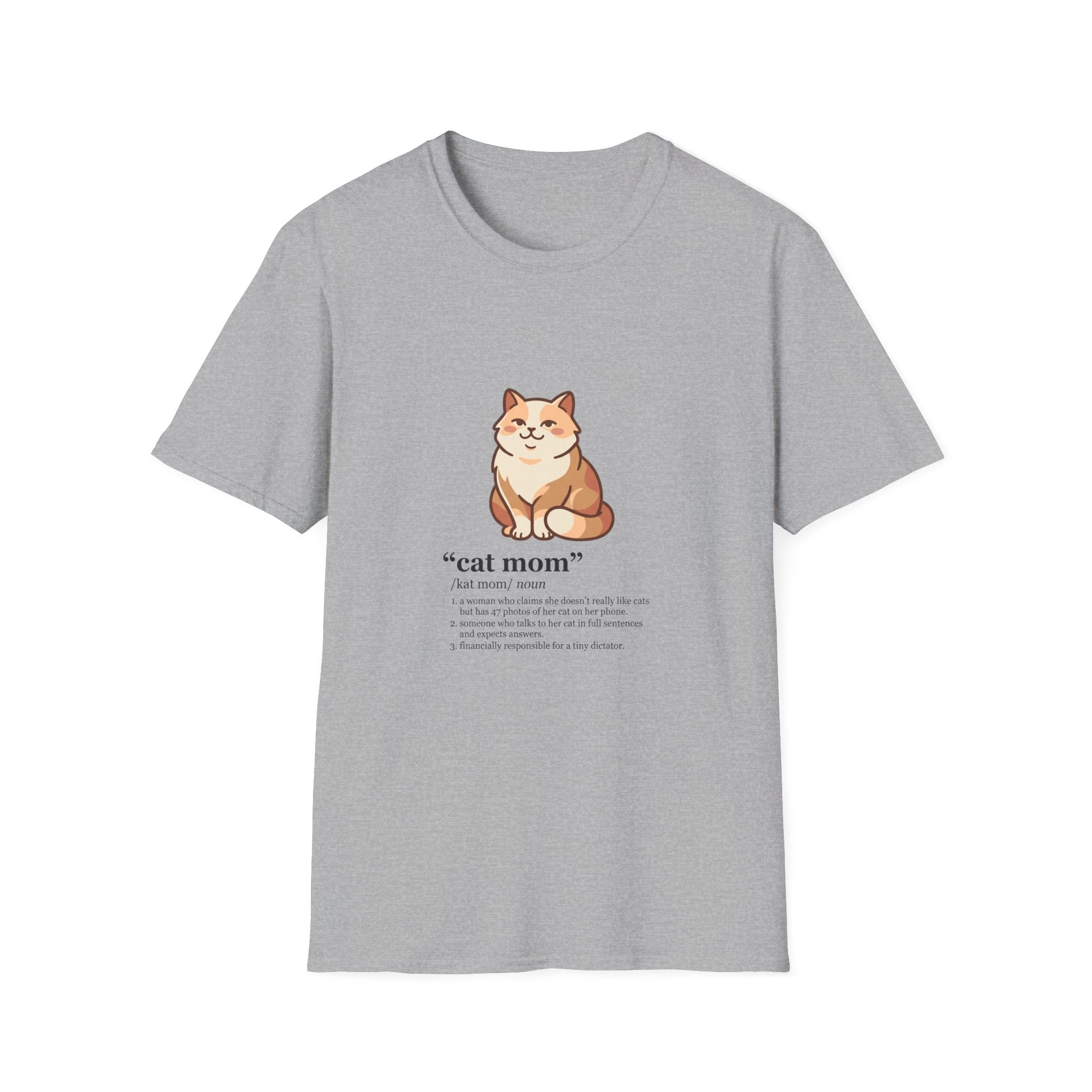 | Cat Mom Graphic Illustation T-Shirt | Cute Fluffy Cat Illustration