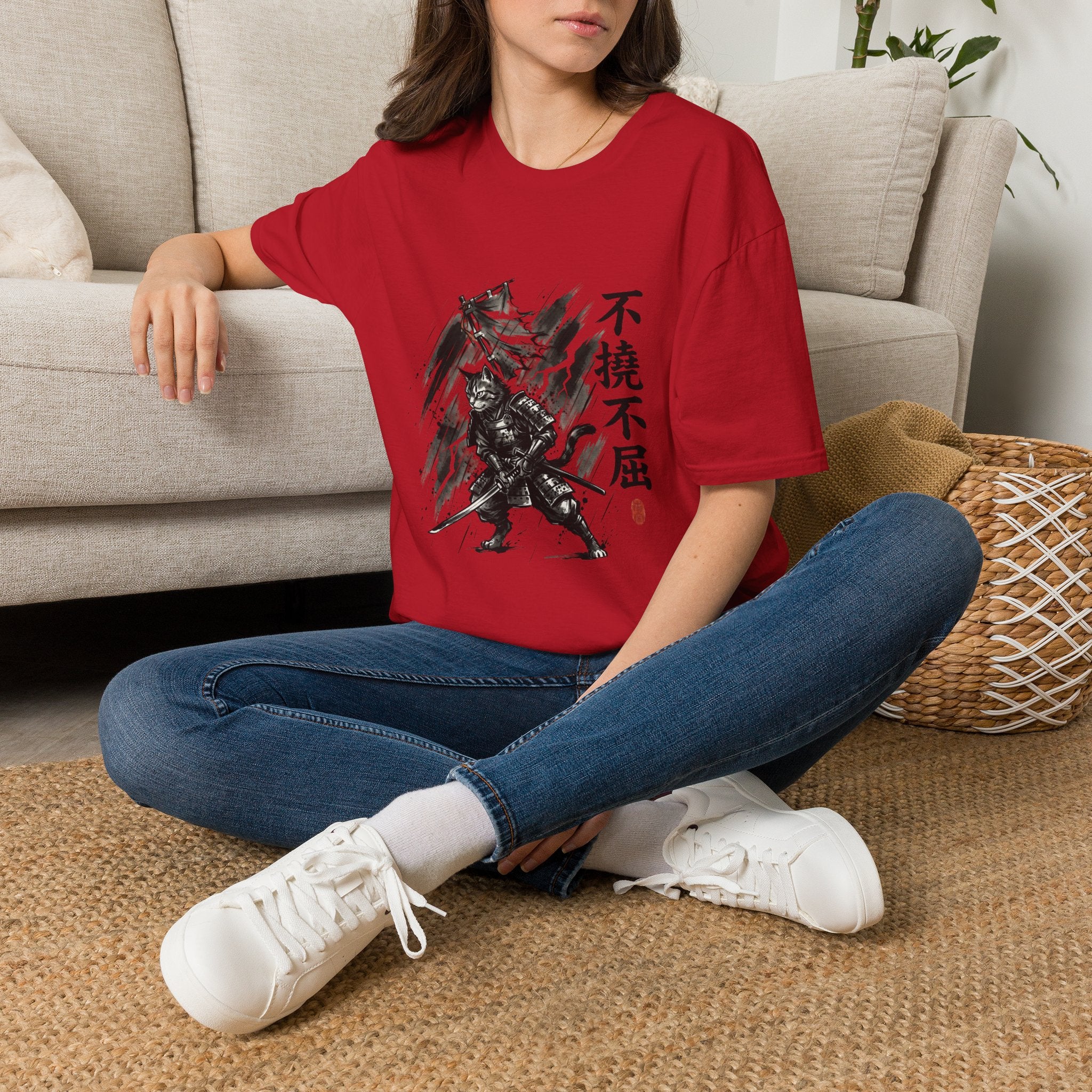 Samurai Brush Art T-Shirt | Japanese Calligraphy Warrior Tee