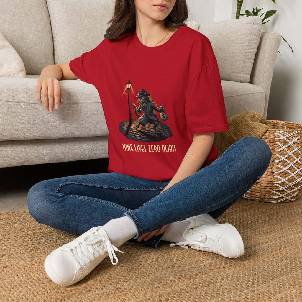 Victorian cat Thief T-Shirt | Lantern, Top Hat, Money Sack