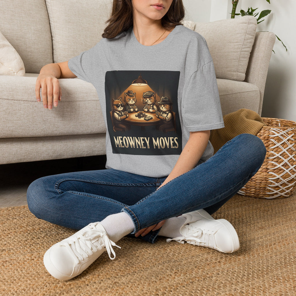 Meowney Moves Cats Playing Poker T-Shirt | Cute Cat Illustration
