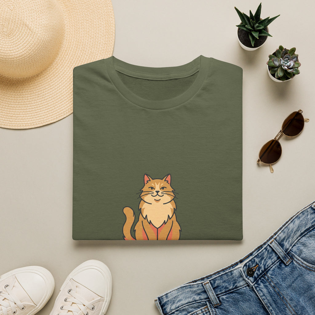 Cat Dad Definition Illustration T-Shirt |  Orange Longhair Cat Illustration
