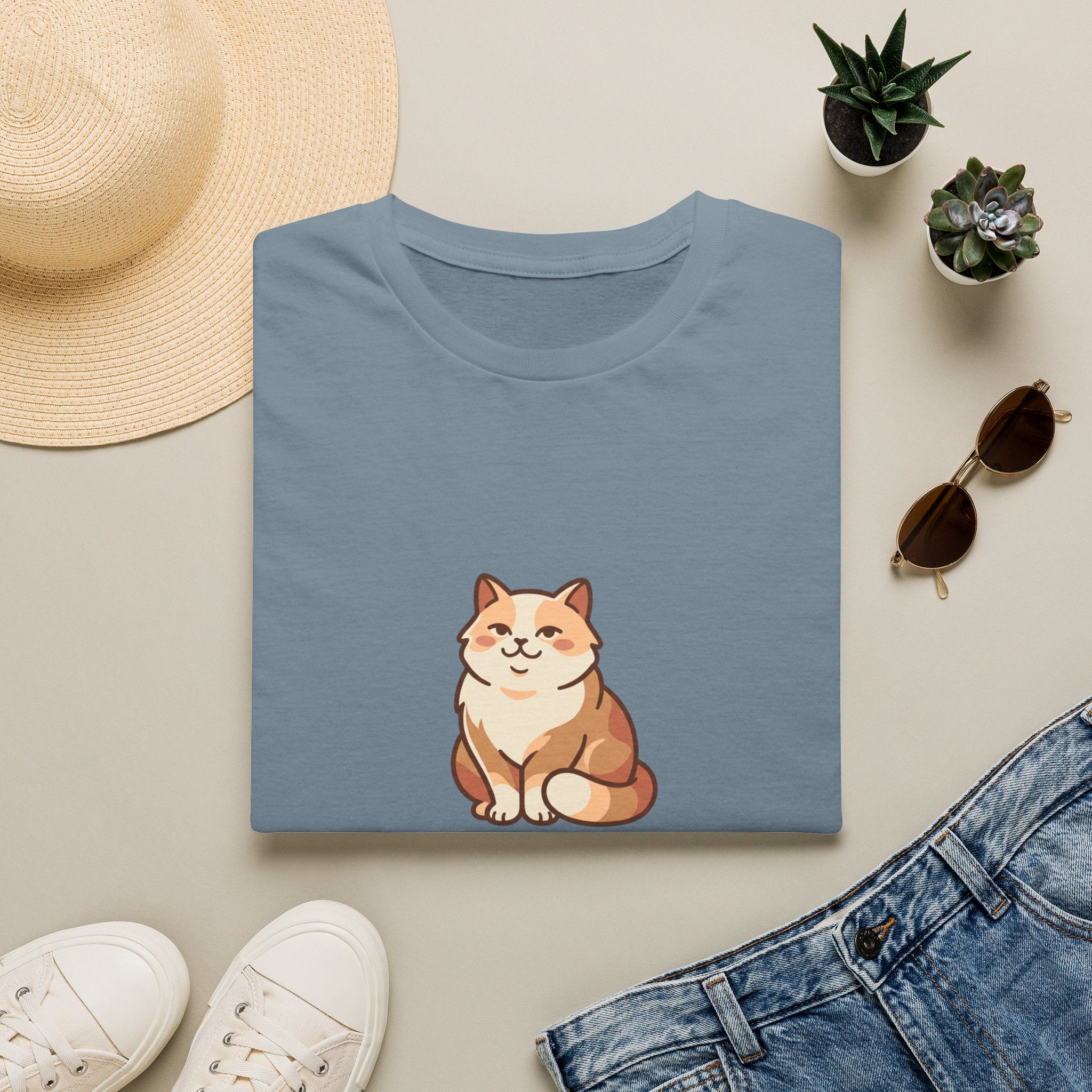| Cat Mom Graphic Illustation T-Shirt | Cute Fluffy Cat Illustration
