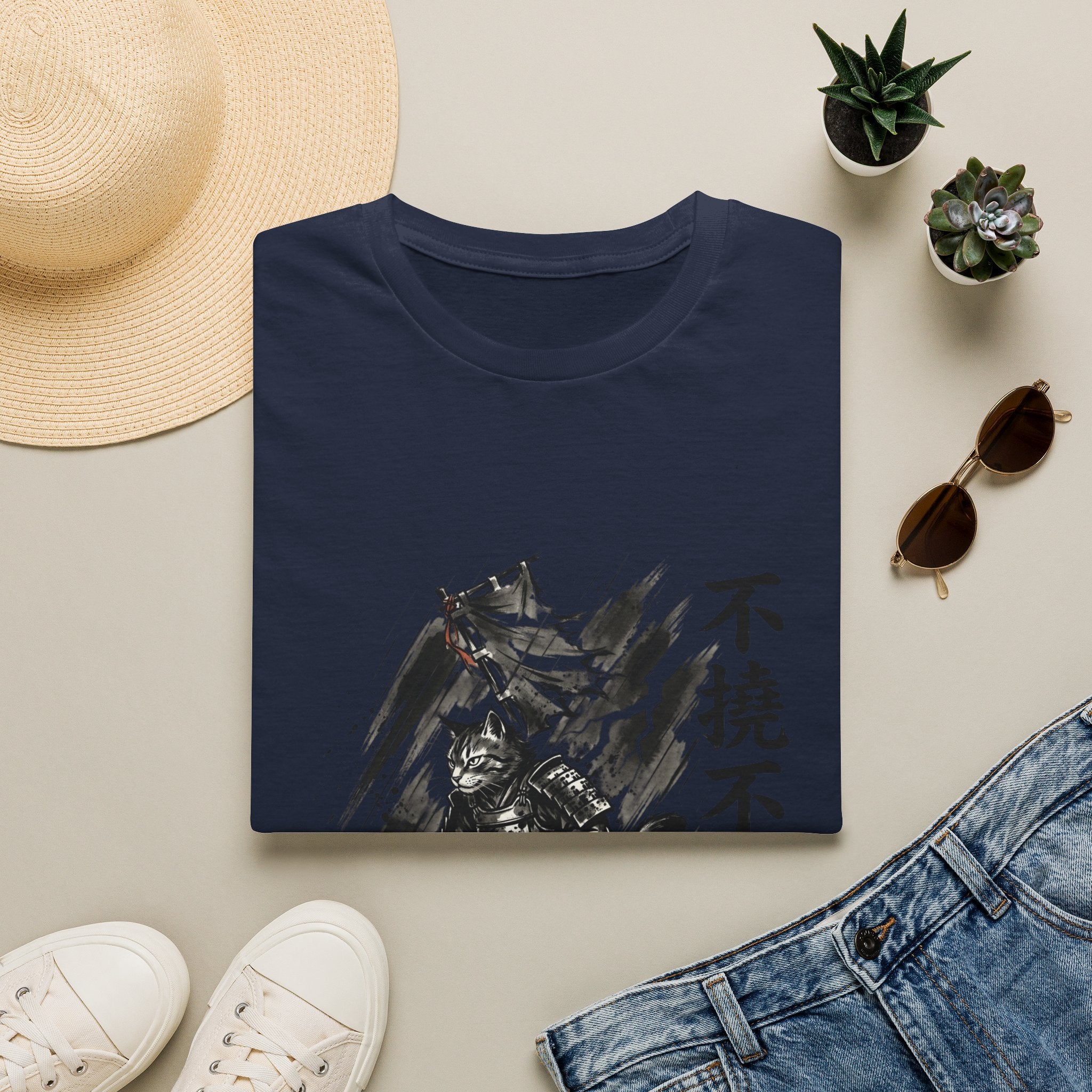 Samurai Brush Art T-Shirt | Japanese Calligraphy Warrior Tee