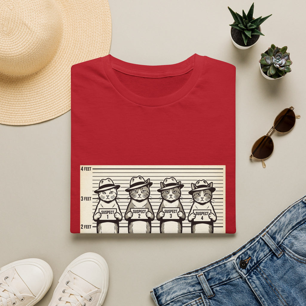 Usual Suspects Cat Mugshot T-Shirt | Funny Cat Police Lineup Tee