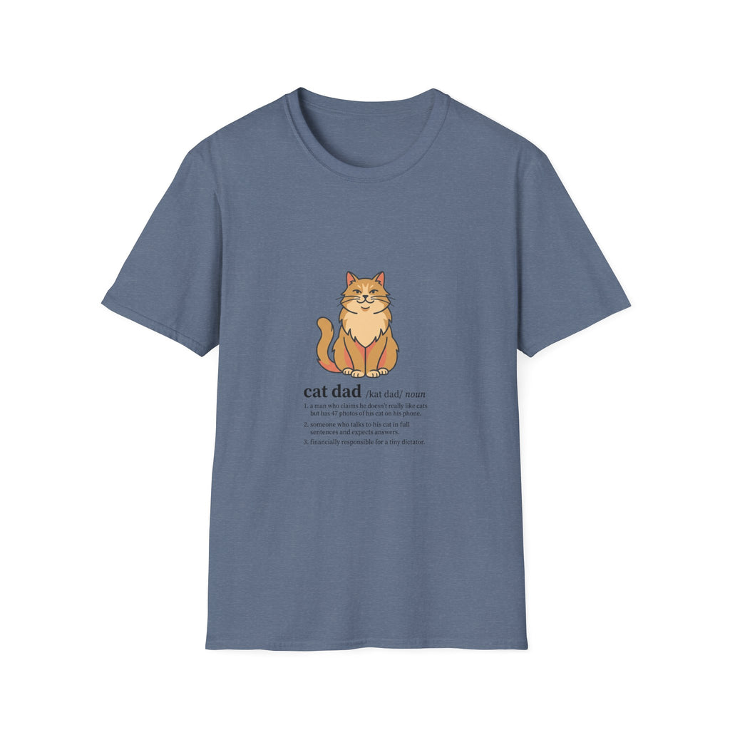 Cat Dad Definition Illustration T-Shirt |  Orange Longhair Cat Illustration
