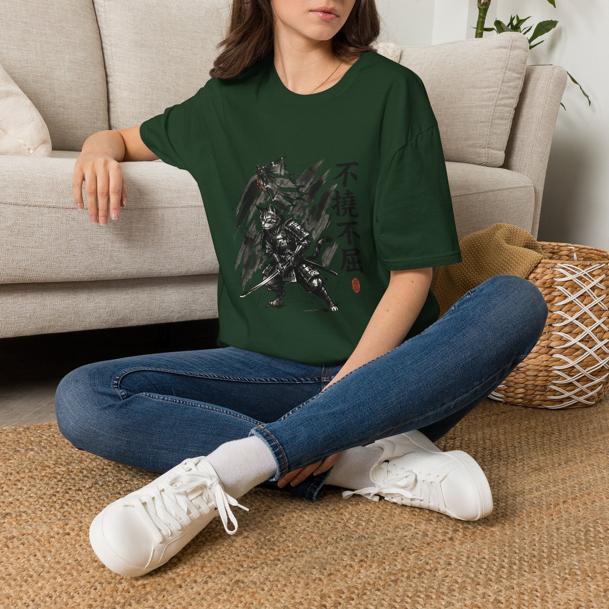 Samurai Brush Art T-Shirt | Japanese Calligraphy Warrior Tee