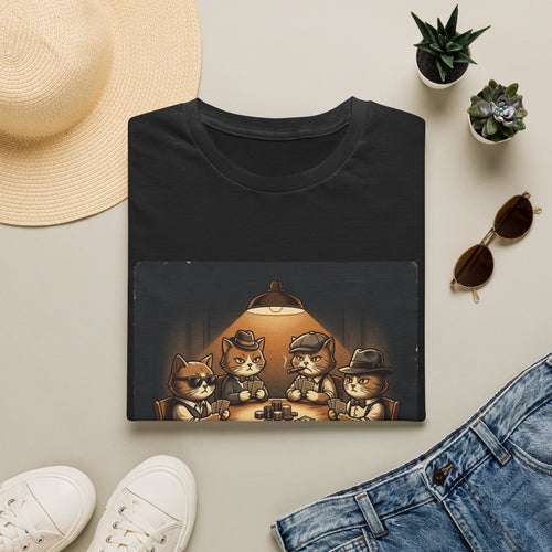 Meowney Moves Cats Playing Poker T-Shirt | Cute Cat Illustration