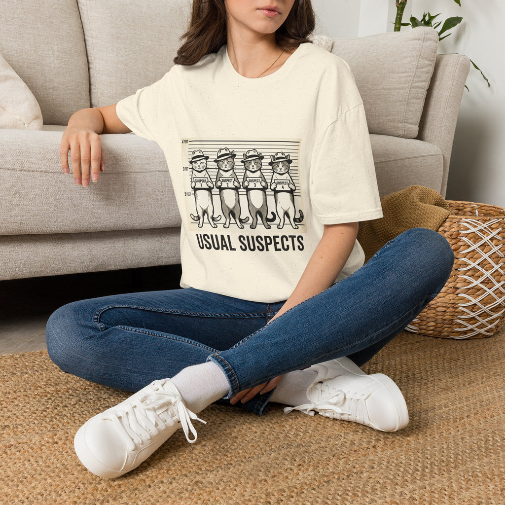 Usual Suspects Cat Mugshot T-Shirt | Funny Cat Police Lineup Tee