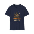 Boss Cat Illustration T-Shirt | Mobster Cat Smoking Tommy Gun