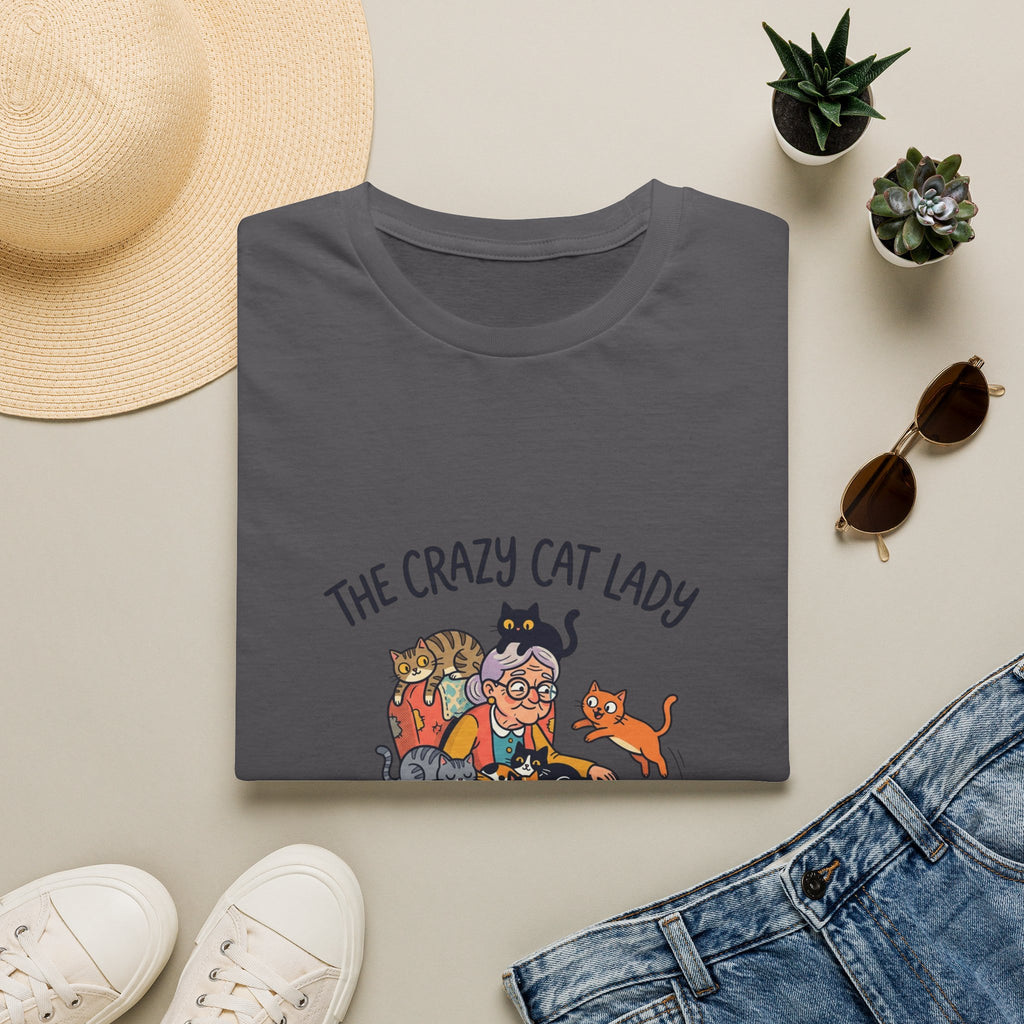 Crazy Cat Lady illustration T-Shirt | Cute cats, senior woman, whimsical design