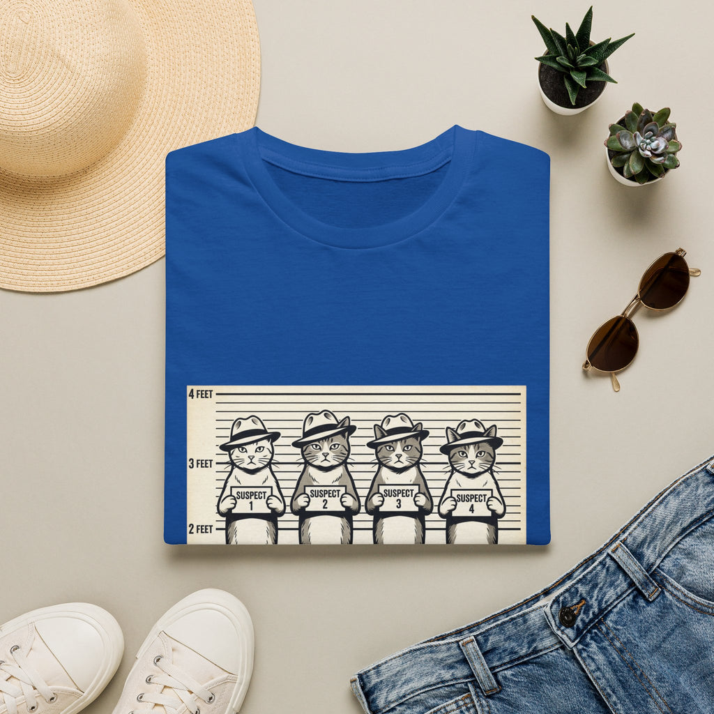 Usual Suspects Cat Mugshot T-Shirt | Funny Cat Police Lineup Tee