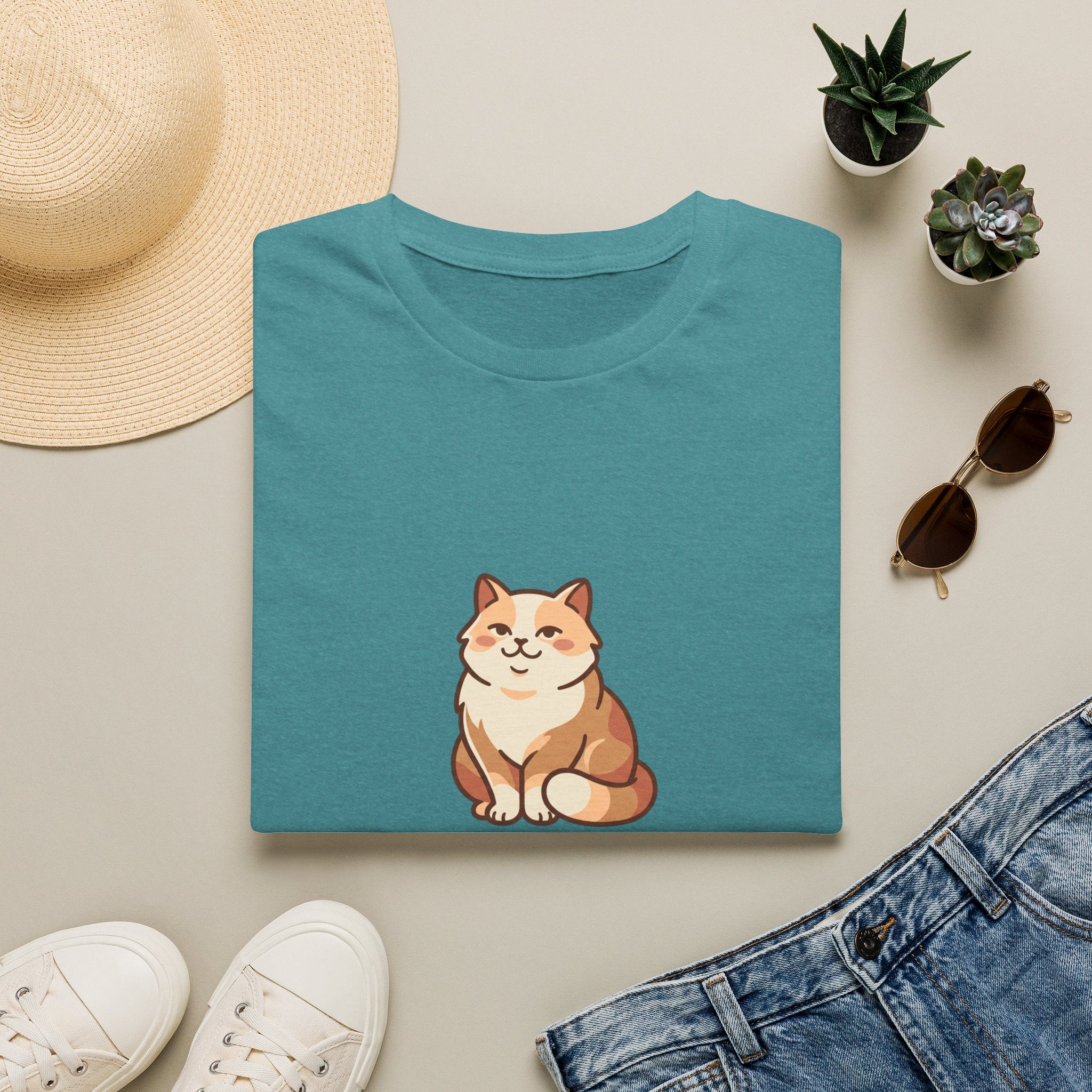 | Cat Mom Graphic Illustation T-Shirt | Cute Fluffy Cat Illustration