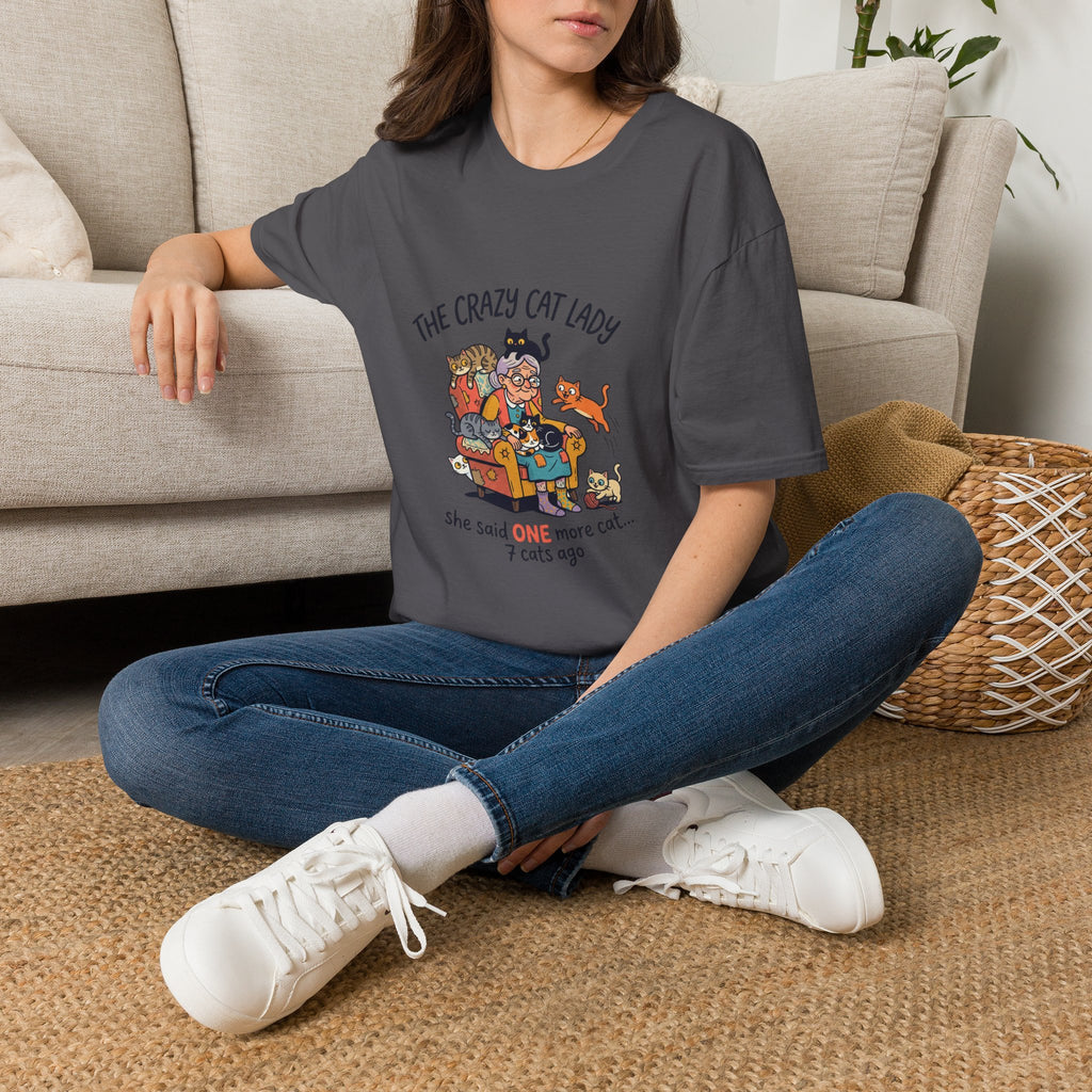Crazy Cat Lady illustration T-Shirt | Cute cats, senior woman, whimsical design