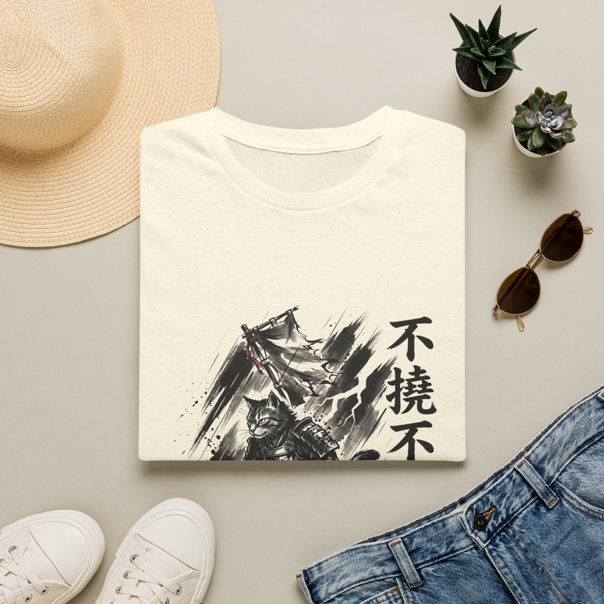 Samurai Brush Art T-Shirt | Japanese Calligraphy Warrior Tee