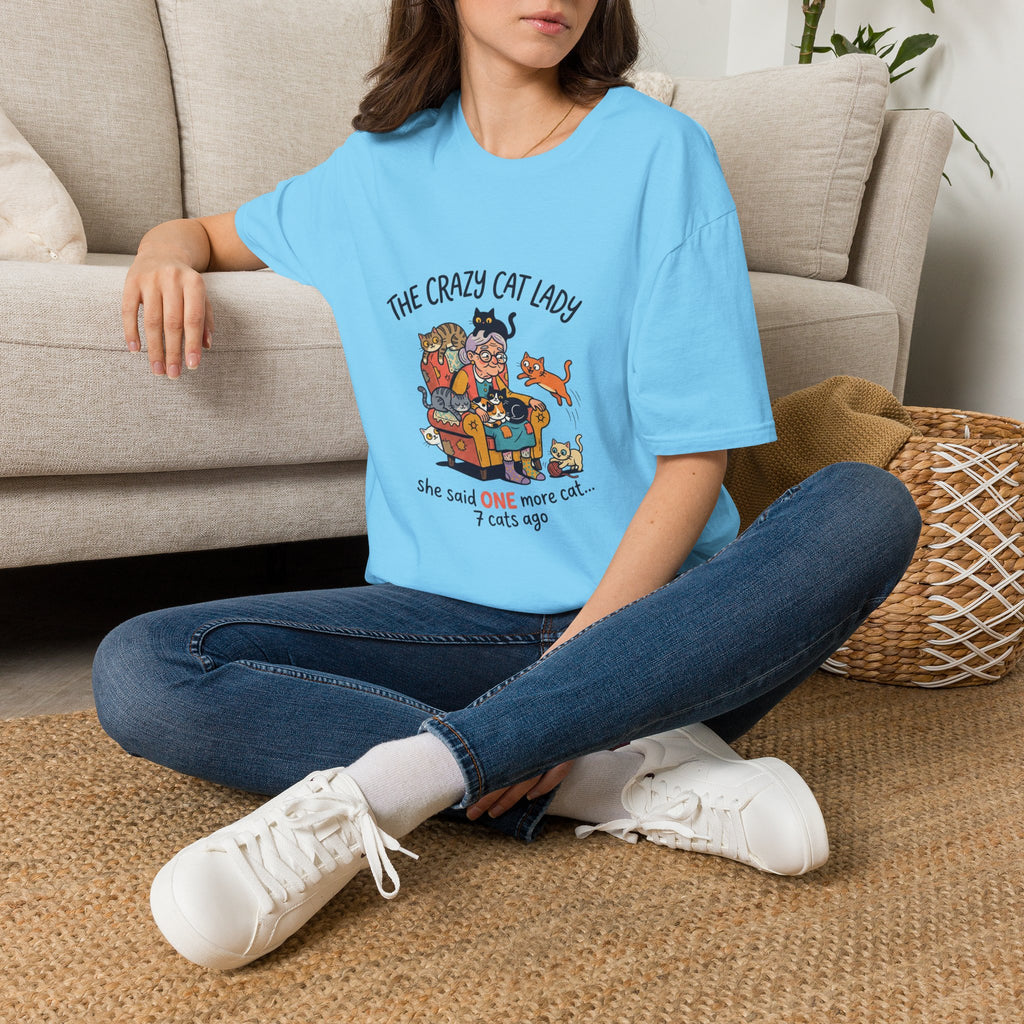 Crazy Cat Lady illustration T-Shirt | Cute cats, senior woman, whimsical design