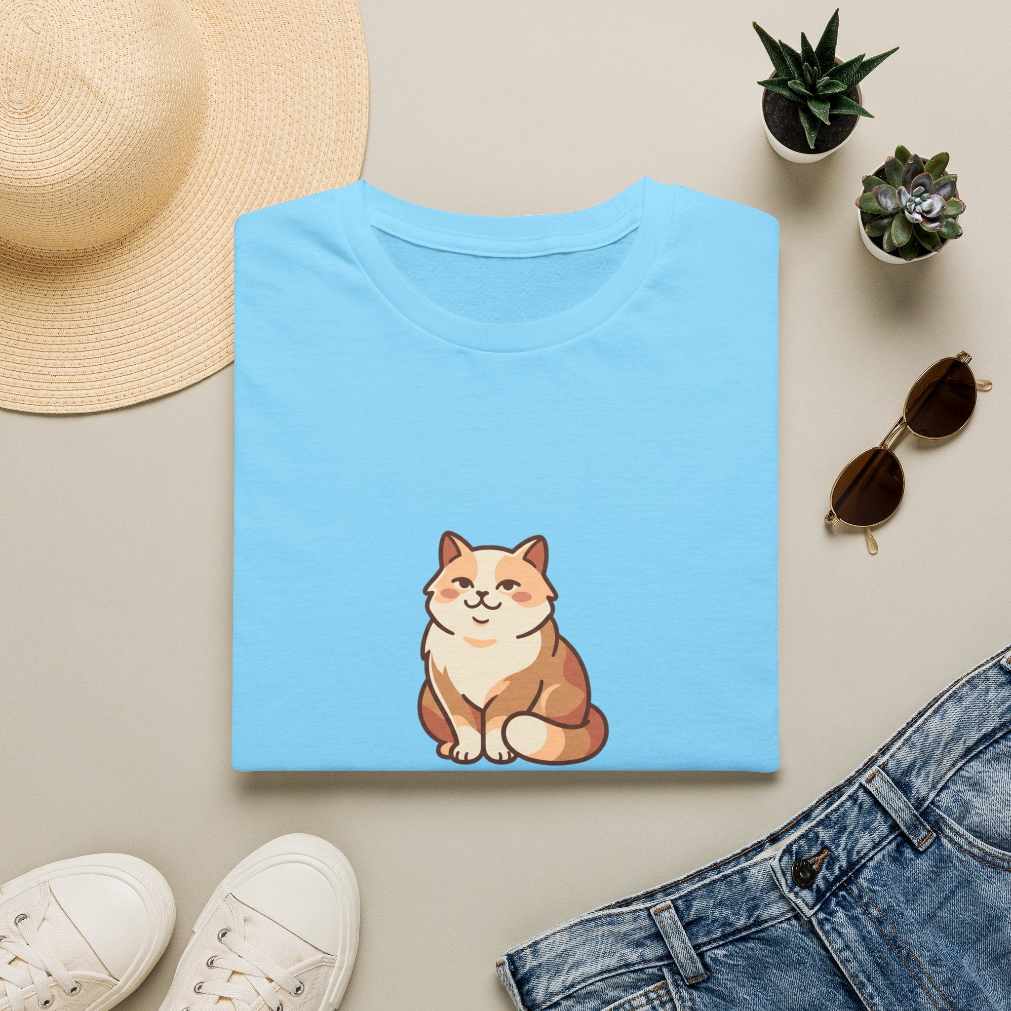 | Cat Mom Graphic Illustation T-Shirt | Cute Fluffy Cat Illustration