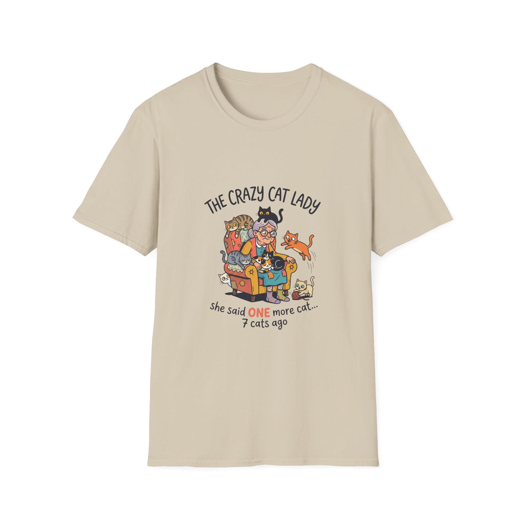 Crazy Cat Lady illustration T-Shirt | Cute cats, senior woman, whimsical design