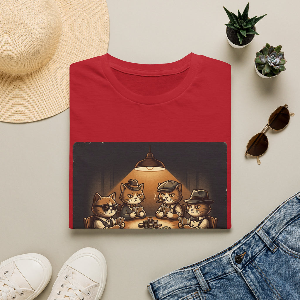 Meowney Moves Cats Playing Poker T-Shirt | Cute Cat Illustration