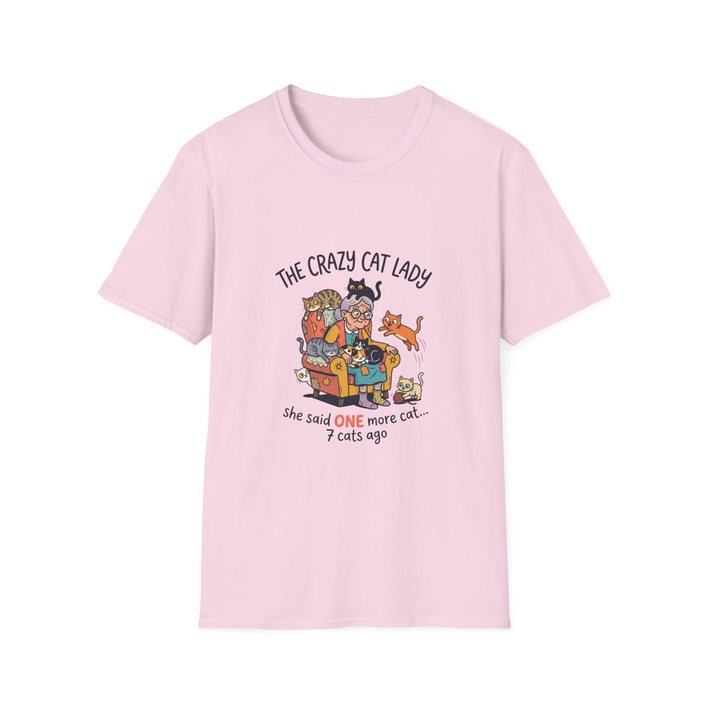 Crazy Cat Lady illustration T-Shirt | Cute cats, senior woman, whimsical design