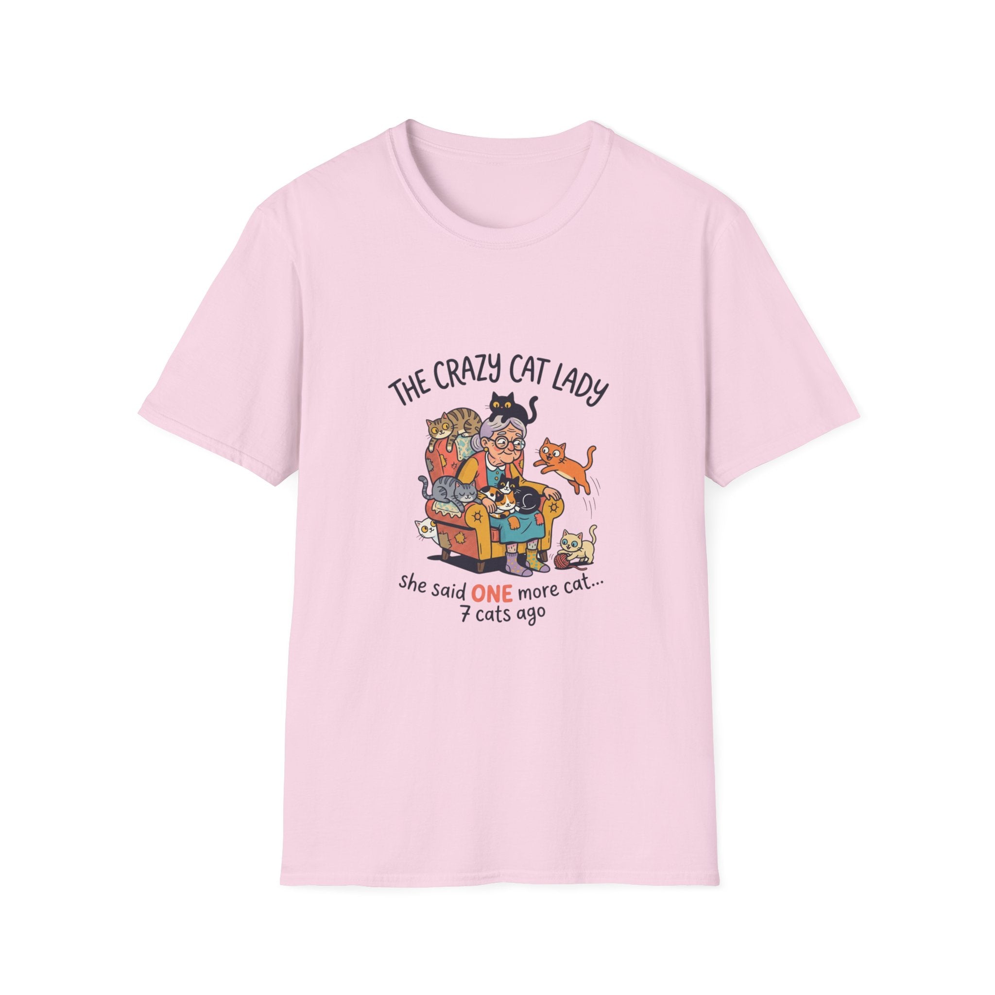 Crazy Cat Lady illustration T-Shirt | Cute cats, senior woman, whimsical design