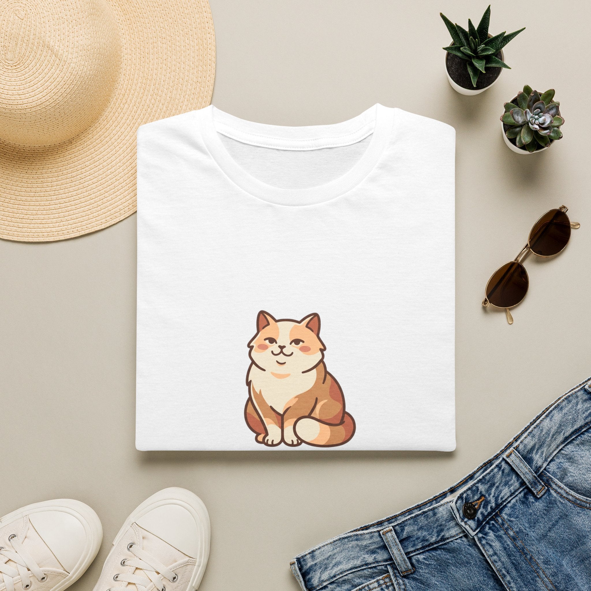 | Cat Mom Graphic Illustation T-Shirt | Cute Fluffy Cat Illustration