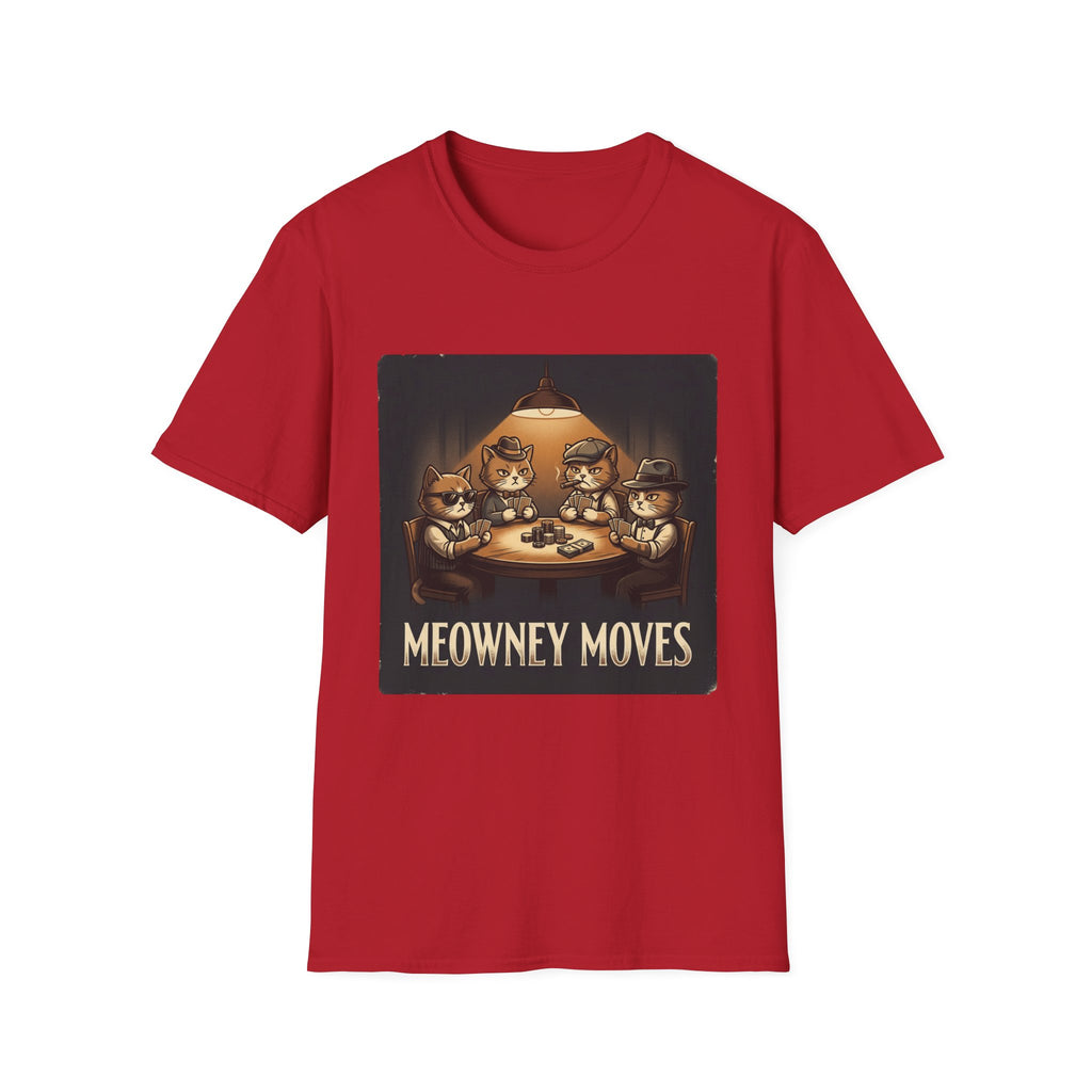 Meowney Moves Cats Playing Poker T-Shirt | Cute Cat Illustration