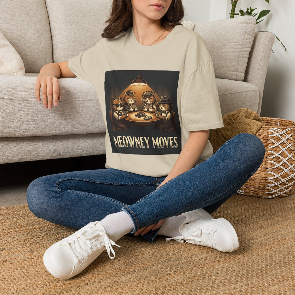 Meowney Moves Cats Playing Poker T-Shirt | Cute Cat Illustration