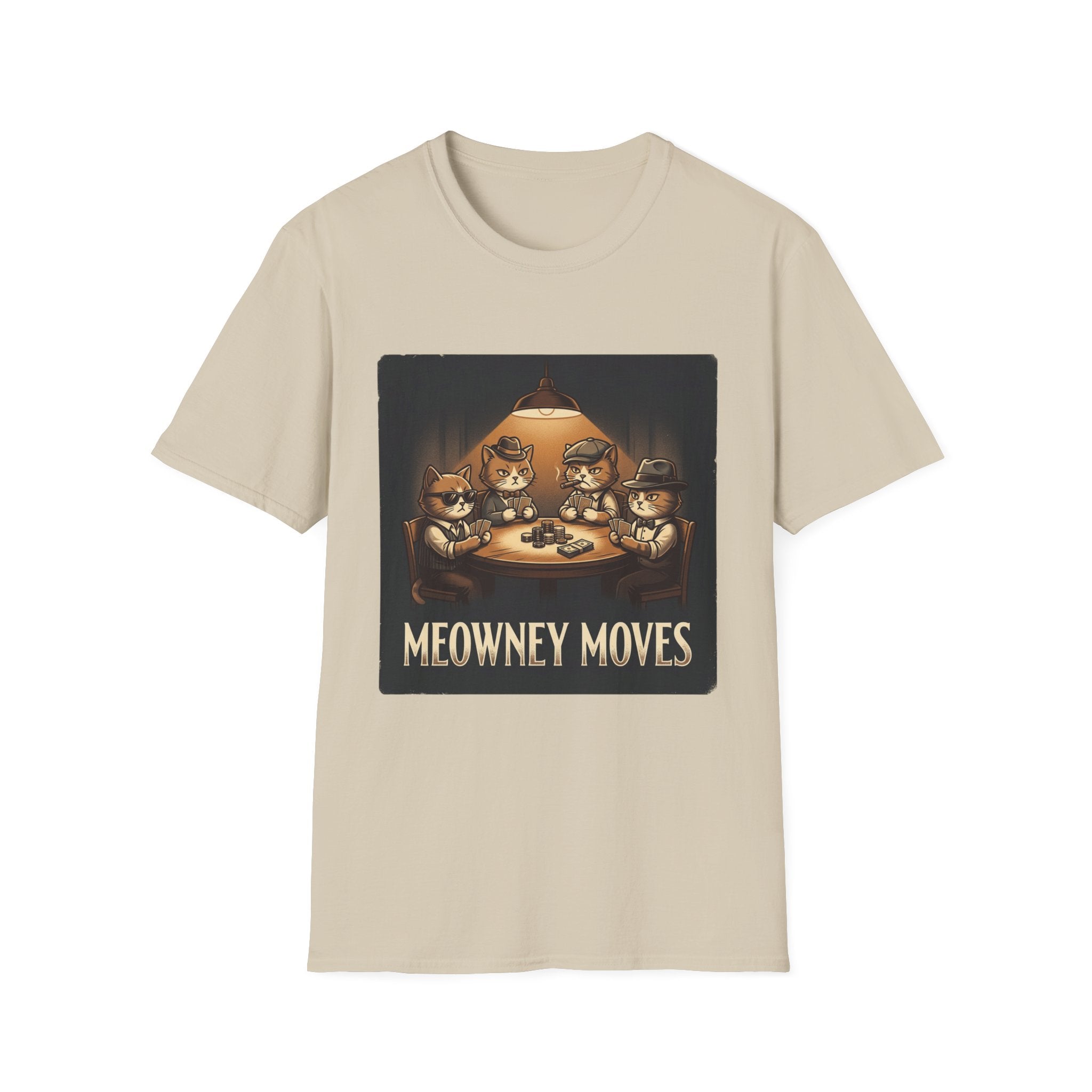 Meowney Moves Cats Playing Poker T-Shirt | Cute Cat Illustration