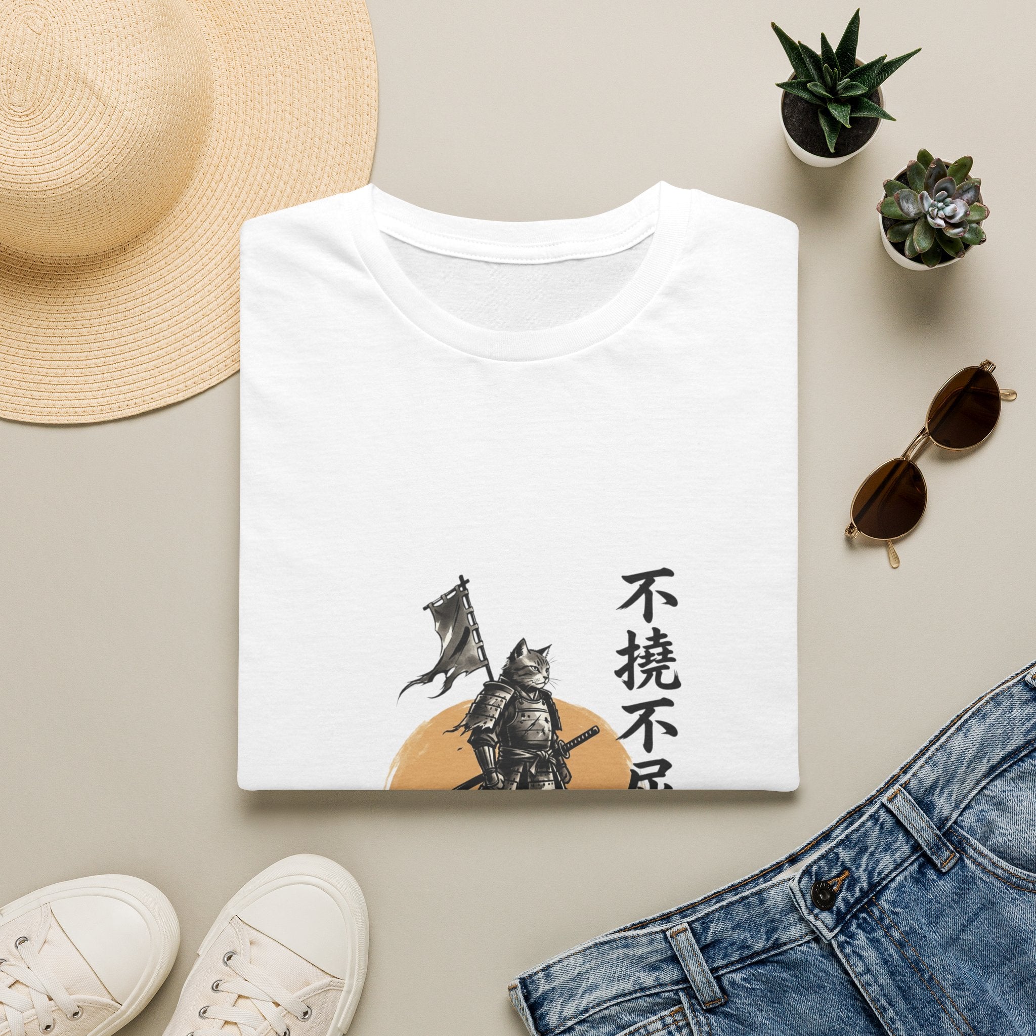 Samurai Warrior Illustration T-Shirt | Japanese Ink Sun Design