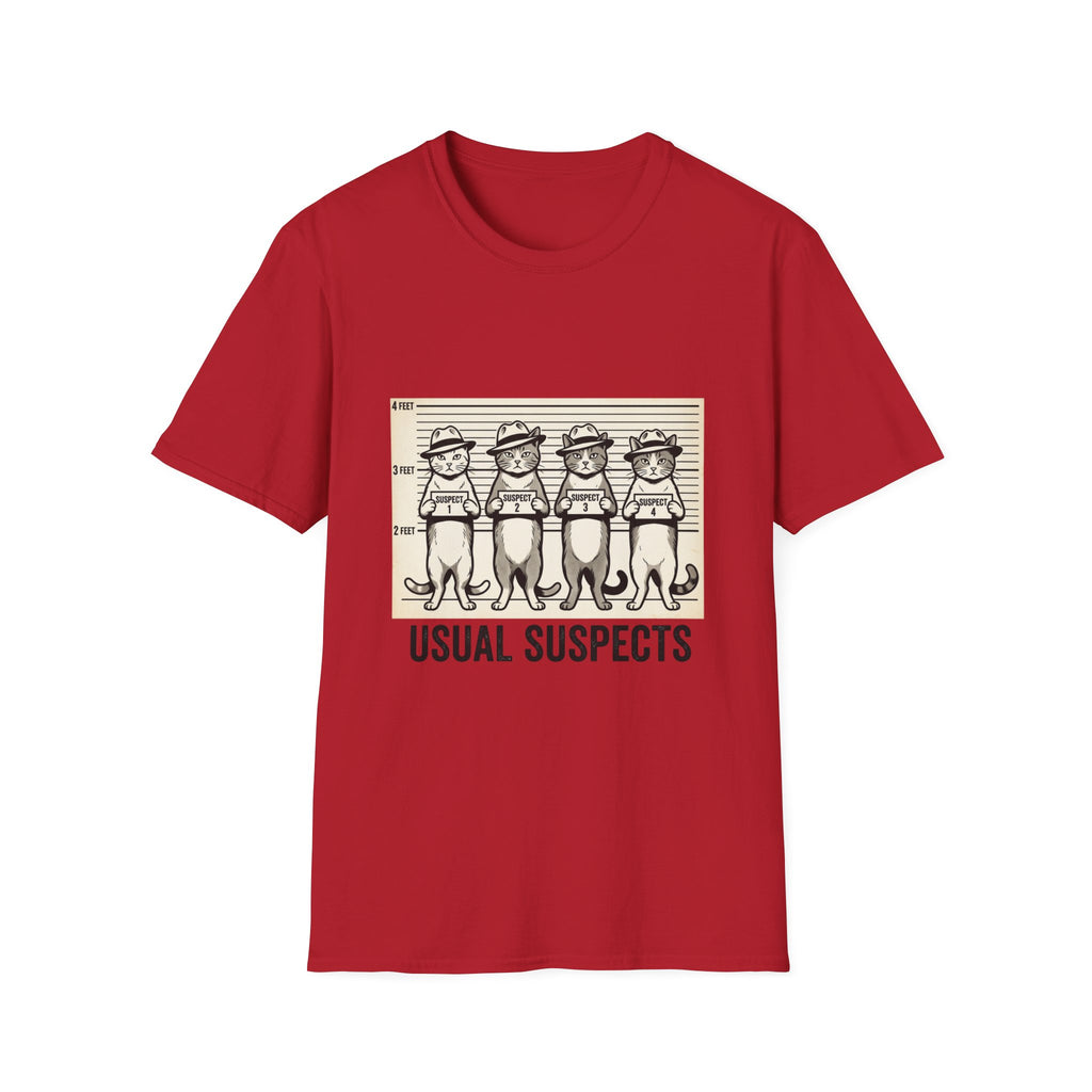 Usual Suspects Cat Mugshot T-Shirt | Funny Cat Police Lineup Tee