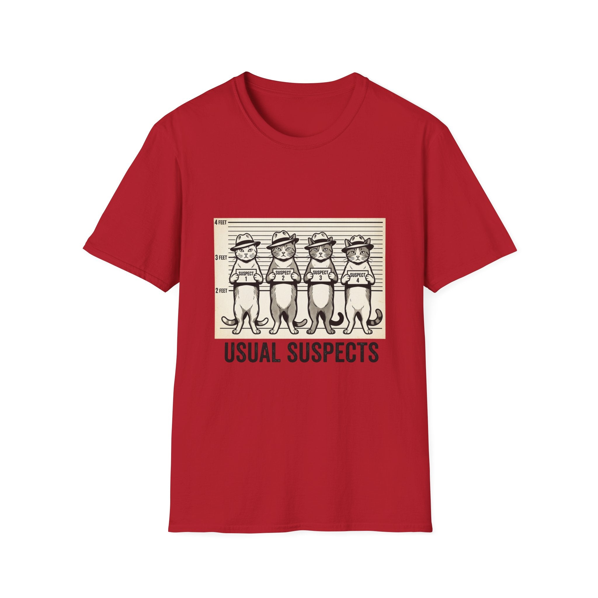 Usual Suspects Cat Mugshot T-Shirt | Funny Cat Police Lineup Tee