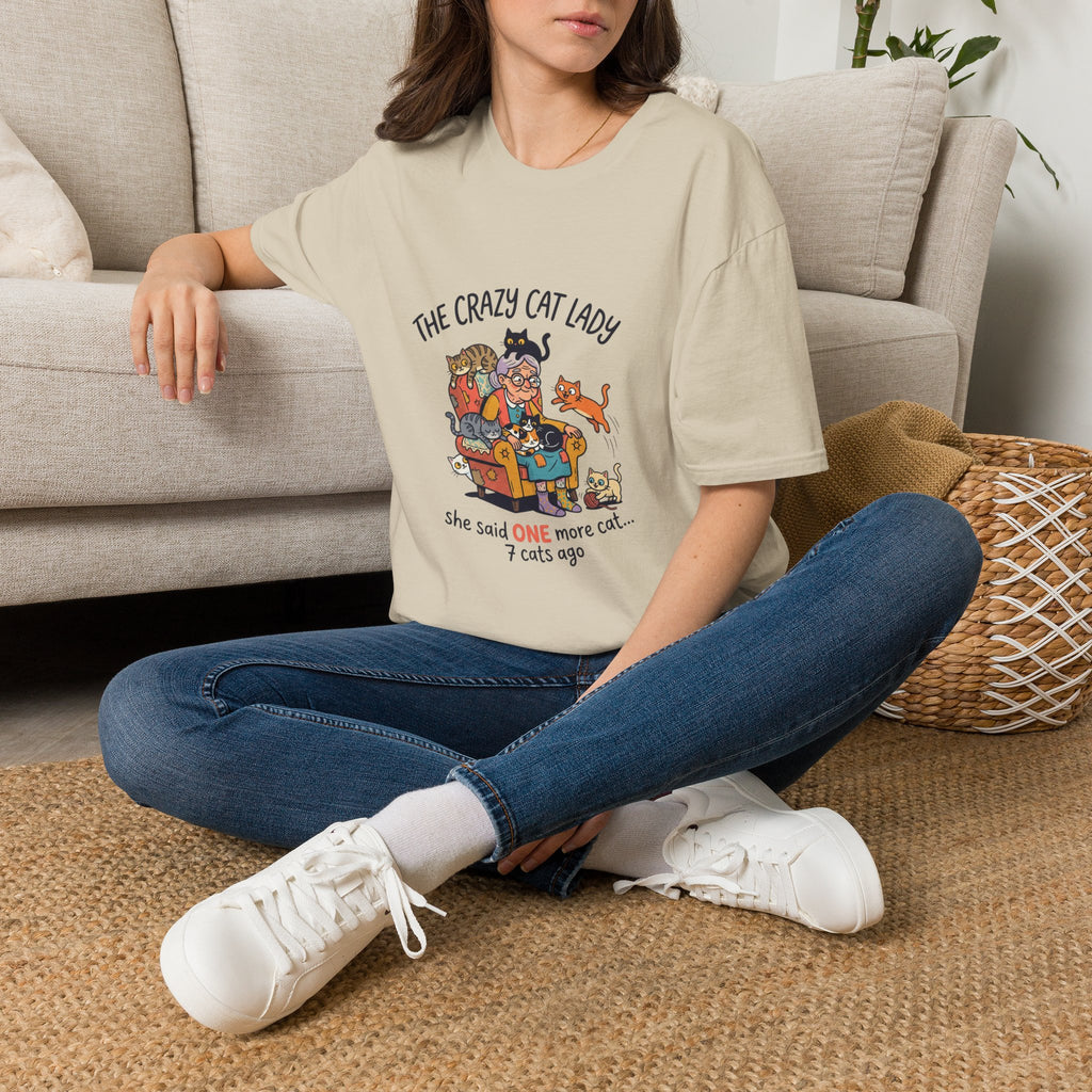 Crazy Cat Lady illustration T-Shirt | Cute cats, senior woman, whimsical design