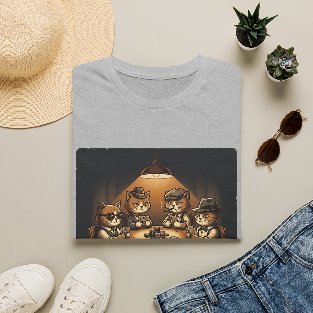 Meowney Moves Cats Playing Poker T-Shirt | Cute Cat Illustration