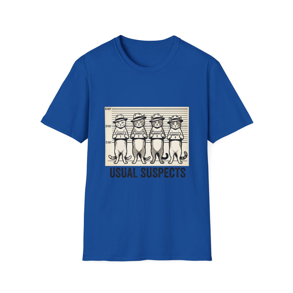 Usual Suspects Cat Mugshot T-Shirt | Funny Cat Police Lineup Tee