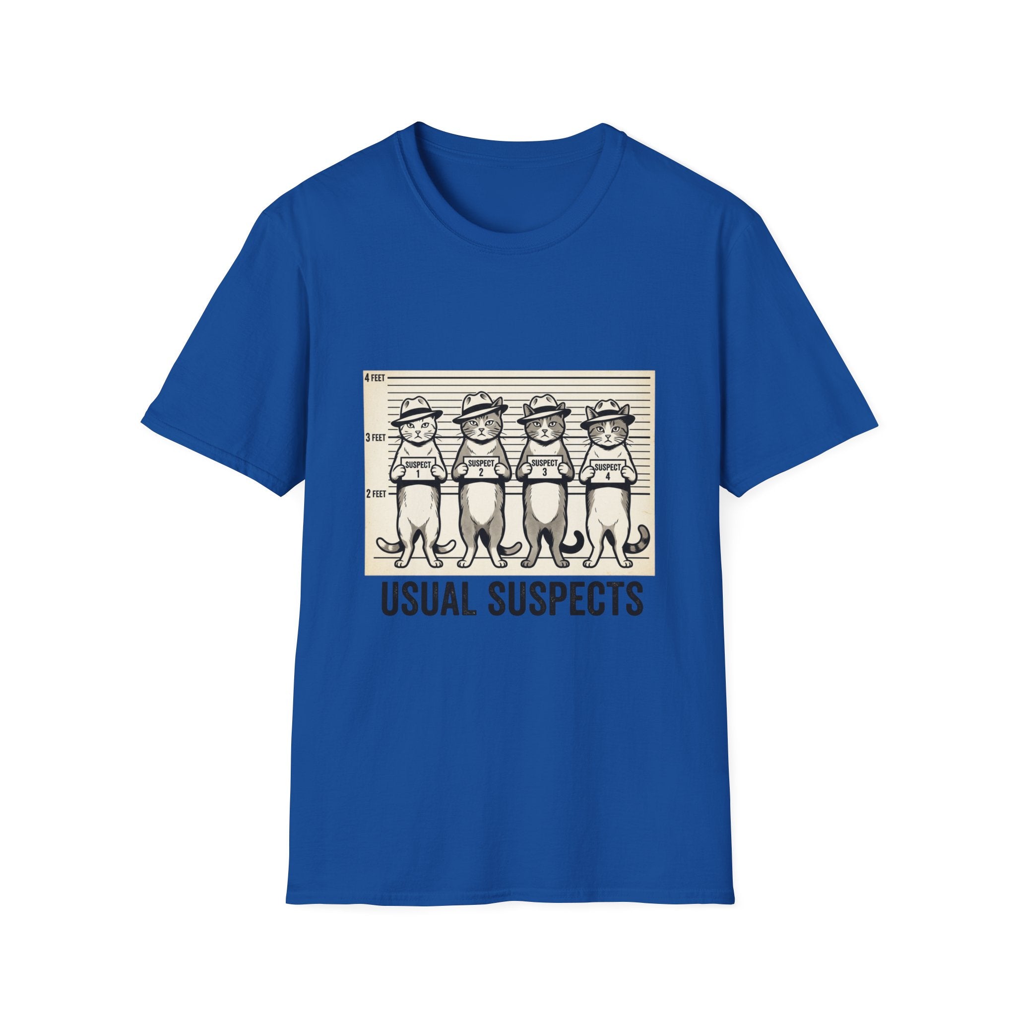 Usual Suspects Cat Mugshot T-Shirt | Funny Cat Police Lineup Tee