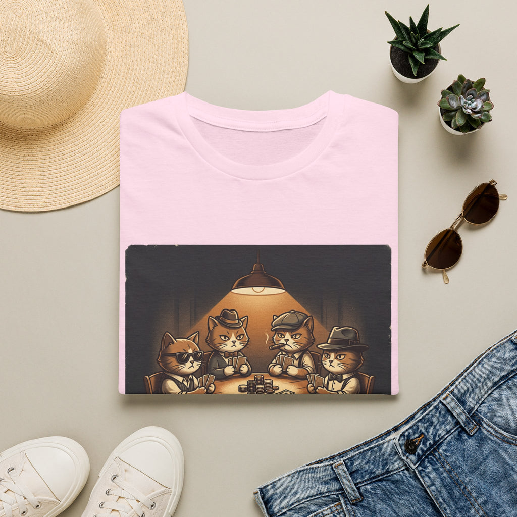 Meowney Moves Cats Playing Poker T-Shirt | Cute Cat Illustration