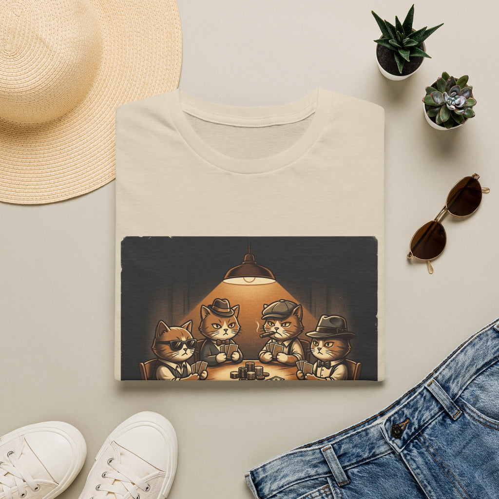 Meowney Moves Cats Playing Poker T-Shirt | Cute Cat Illustration