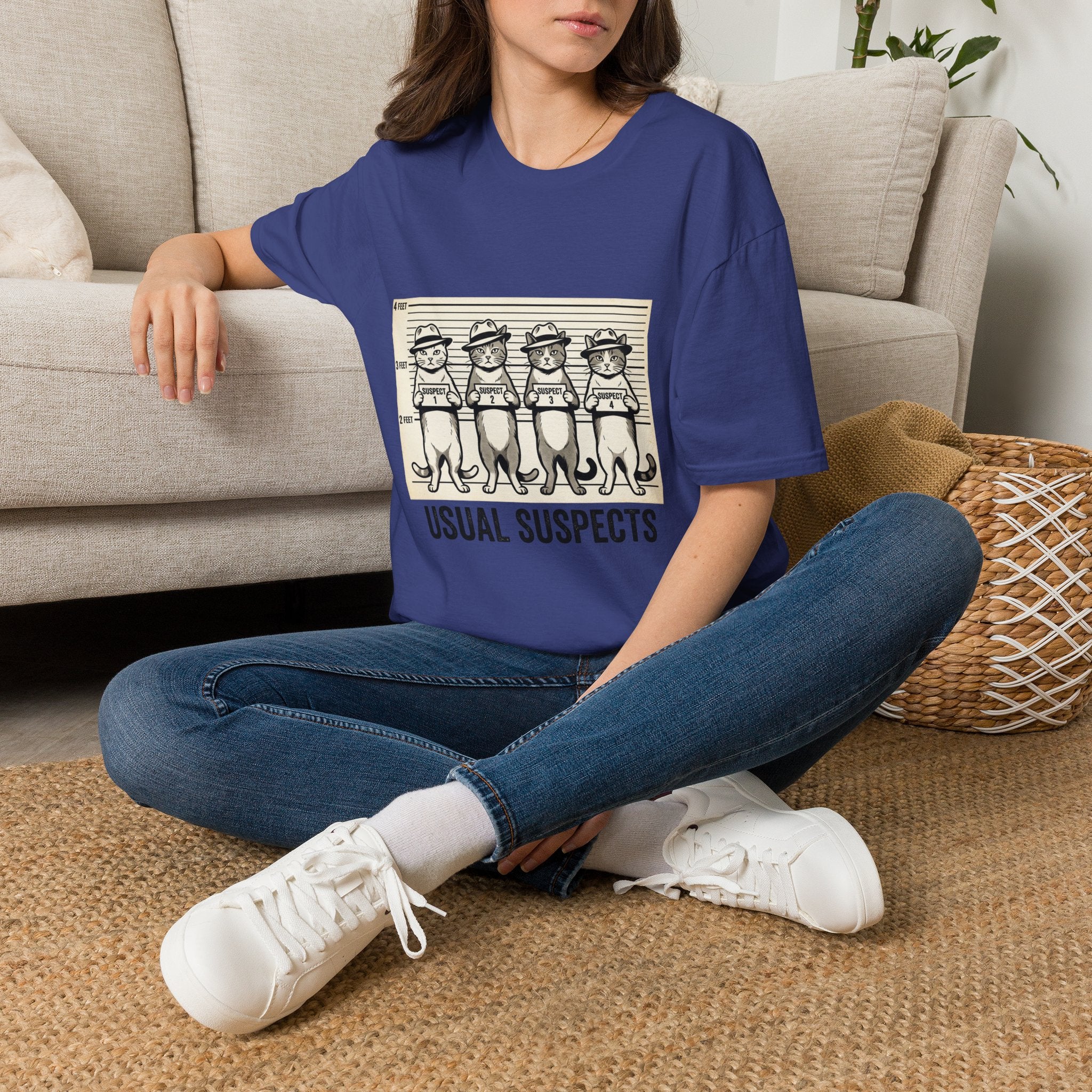 Usual Suspects Cat Mugshot T-Shirt | Funny Cat Police Lineup Tee