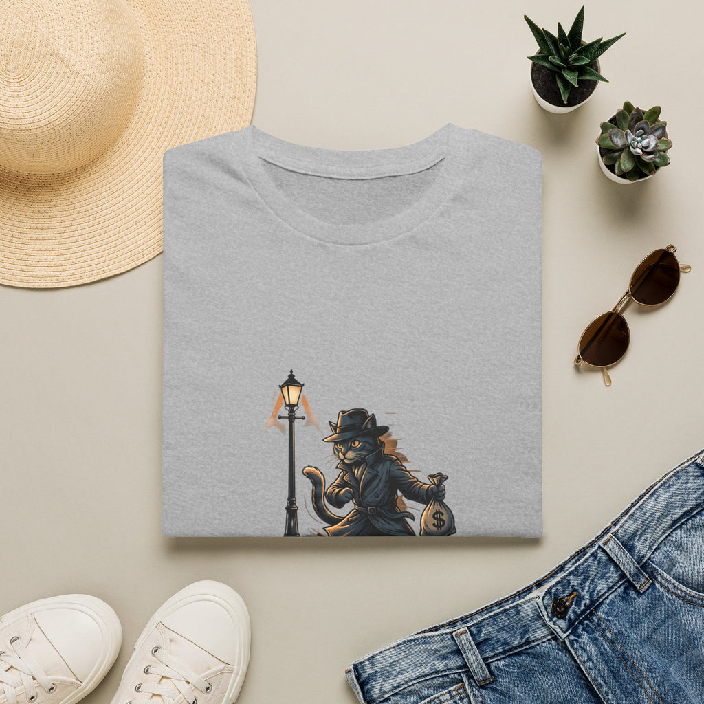 Victorian cat Thief T-Shirt | Lantern, Top Hat, Money Sack