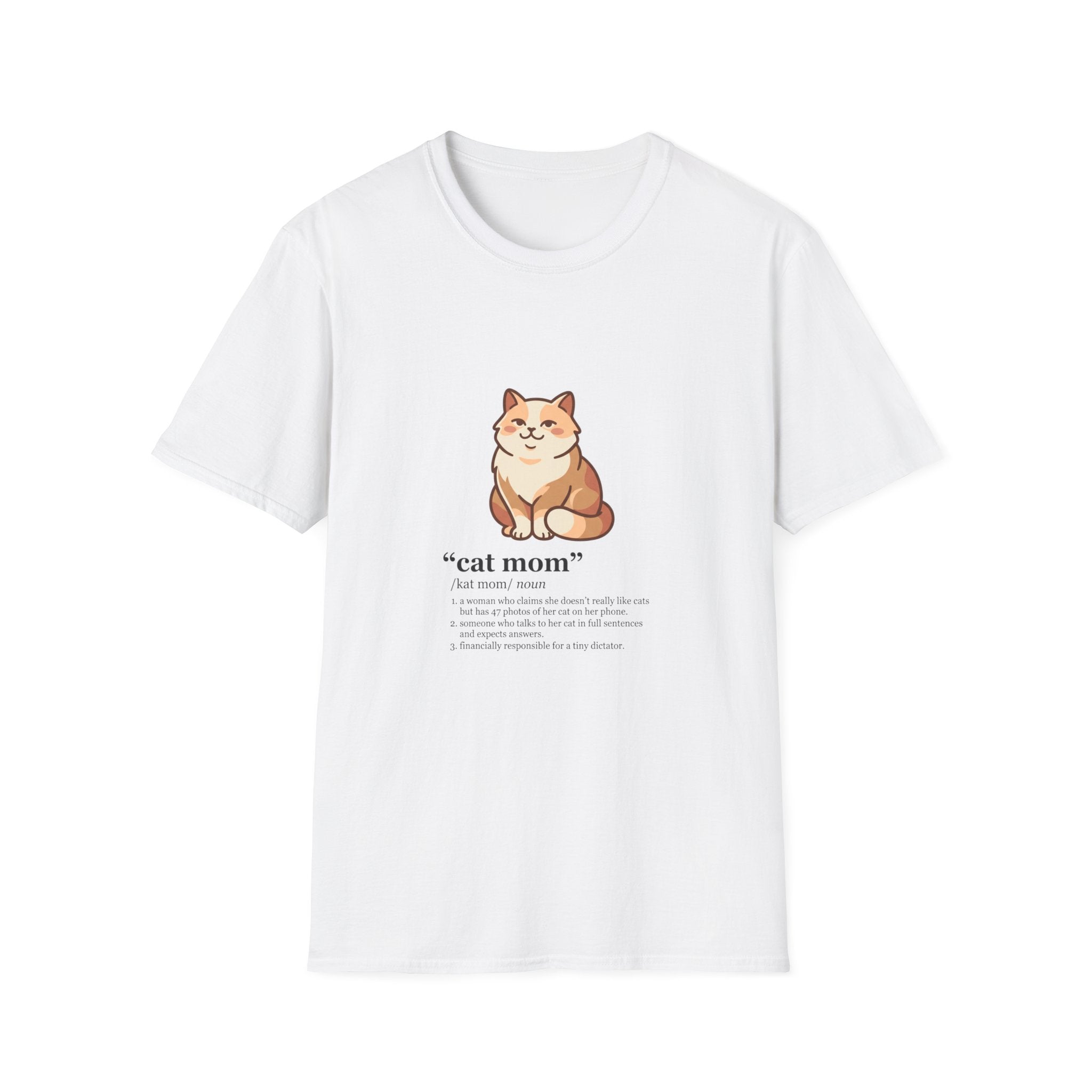 | Cat Mom Graphic Illustation T-Shirt | Cute Fluffy Cat Illustration