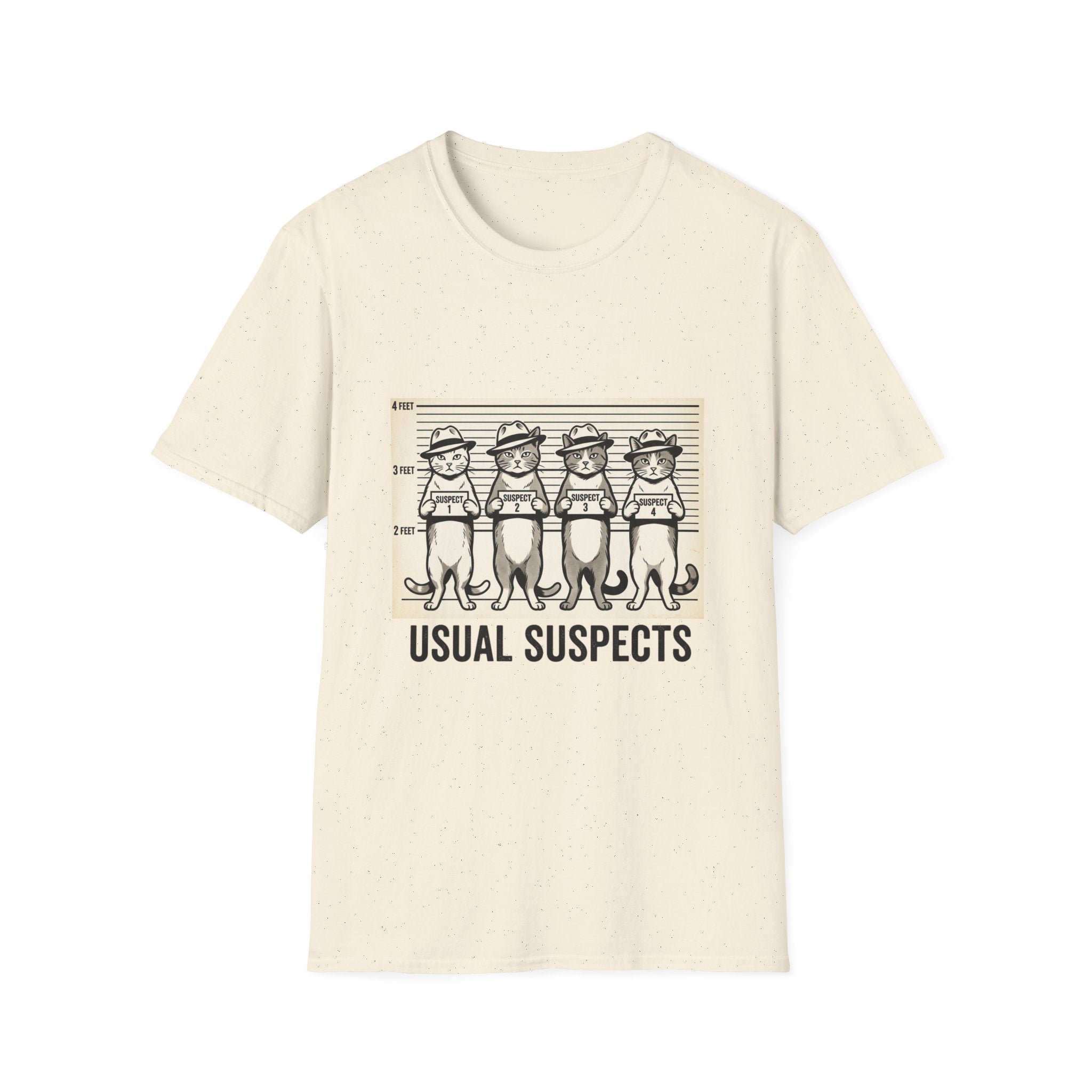 Usual Suspects Cat Mugshot T-Shirt | Funny Cat Police Lineup Tee