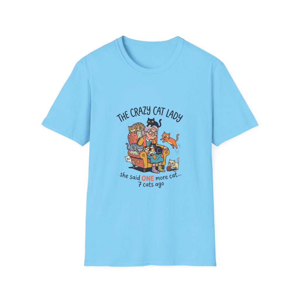 Crazy Cat Lady illustration T-Shirt | Cute cats, senior woman, whimsical design